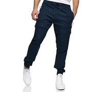 Indicode Hommes Dennis Cargo Pants | Pantalon Cargo en 98% Coton avec 6 Poches Navy L