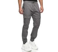 Indicode Hommes Dennis Cargo Pants | Pantalon Cargo en 98% Coton avec 6 Poches Pewter M