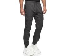 Indicode Hommes Dennis Cargo Pants | Pantalon Cargo en 98% Coton avec 6 Poches Raven L