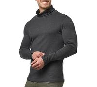Indicode Hommes Eagon Shirt | Chemise à Manches Longues et col roulé Charcoal Mix XXL