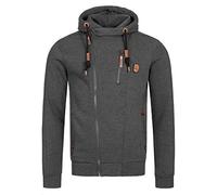 Indicode Hommes Elm Hoodie | Veste Sweat à Capuche Charcoal Mix XL
