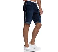 Indicode Hommes Fife Jeans Shorts | Pantalon Court en Jean à 5 Poches Dark Blue XXL