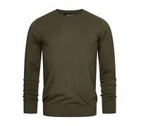 Indicode Hommes Gamal Knit Sweater | Pull tricoté 80% Coton Army L