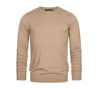 Indicode Hommes Gamal Knit Sweater | Pull tricoté 80% Coton Beige Mix L
