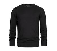 Indicode Hommes Gamal Knit Sweater | Pull tricoté 80% Coton Black L