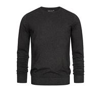 Indicode Hommes Gamal Knit Sweater | Pull tricoté 80% Coton Charcoal Mix L