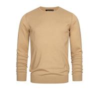 Indicode Hommes Gamal Knit Sweater | Pull tricoté 80% Coton Cornstalk XXL