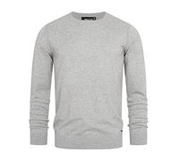 Indicode Hommes Gamal Knit Sweater | Pull tricoté 80% Coton Lt Grey Mix M
