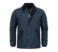 Indicode Hommes INAldos Jacket | Veste matelassée avec col en velours côtelé et matelassage en losanges Navy S