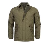 Indicode Hommes INAldos Jacket | Veste matelassée avec col en velours côtelé et matelassage en losanges Army XL