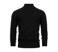Indicode Hommes INAlpha Knit Sweater | Pull en Maille avec col Montant en mélange de Coton Black XL