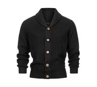 Indicode Hommes INBrandox Cardigan | Gilet avec col châle Black L
