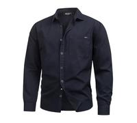 Indicode Hommes INBroidy Shirt | Chemise à Manches Longues 100% Coton Dark Navy XL