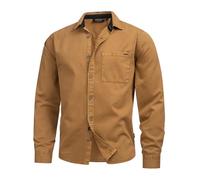 Indicode Hommes INBroidy Shirt | Chemise à Manches Longues 100% Coton Rubber M