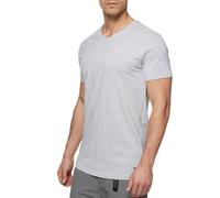 Indicode Hommes INClever Shirt | T-Shirt à col en V 100% Coton Lt Grey Mix XXL