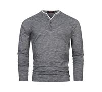 Indicode Hommes INColeson Shirt | T-Shirt à Manches Longues en 100% Coton Black XL