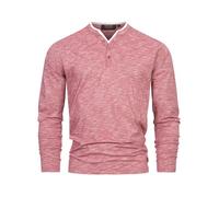 Indicode Hommes INColeson Shirt | T-Shirt à Manches Longues en 100% Coton Bordeaux XL