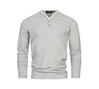 Indicode Hommes INColeson Shirt | T-Shirt à Manches Longues en 100% Coton Lt Grey M