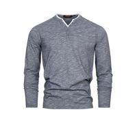 Indicode Hommes INColeson Shirt | T-Shirt à Manches Longues en 100% Coton Navy XL