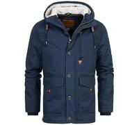 Indicode Hommes INCrossing Winter Jacket | Veste d'hiver avec capuche doublée Navy L
