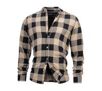 Indicode Hommes INGilman Shirt | Chemise à Carreaux avec col Kent en mélange de Coton Irish Cream M