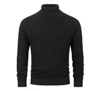 Indicode Hommes INHarlan Knit Sweater | Pull en Maille Fine de Coton à col roulé Black M