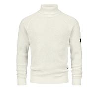 Indicode Hommes INHarlan Knit Sweater | Pull en Maille Fine de Coton à col roulé White Asparagus XXL