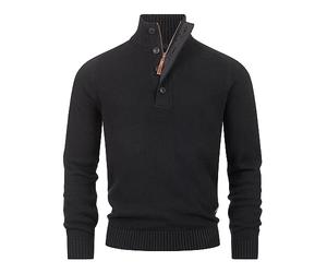 Indicode Hommes INIsalu Pullover | Pull composé à 80% de Coton Black M