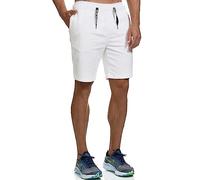 Indicode Hommes INLudvig Chino Shorts | Pantalon Court Chino en 98% Coton White Heaven L