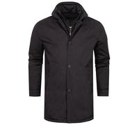 Indicode Hommes INOklaho Coat | Manteau court avec col montant et fermeture éclair cachée Black L