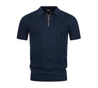 Indicode Hommes INSago Polo Shirt | Chemise de sport avec fermeture éclair, bleu marine, Large