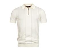 Indicode Hommes INSago Polo Shirt | Chemise de sport avec fermeture éclair, Offwhite, Medium