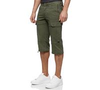 Indicode Hommes INStevie Cargo Shorts | Pantalon Court Cargo 3/4 avec 6 Poches Army M