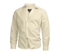 Indicode Hommes INSville Shirt | Chemise d'été en mélange Coton-Lin Anise Flower S