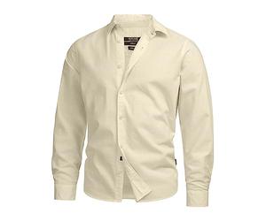 Indicode Hommes INSville Shirt | Chemise d'été en mélange Coton-Lin Anise Flower S
