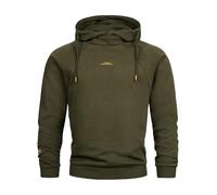 Indicode Hommes INVir Sweatshirt | Pull à col châle avec Capuche Army M