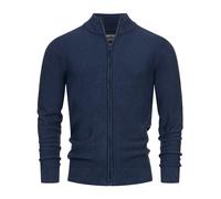 Indicode Hommes INWestmoon Cardigan | Gilet à col Montant Navy S