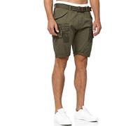 Indicode Hommes Jaramillo Cargo Shorts | Pantalon Court Cargo à 6 Poches en 100% Coton Army M