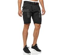 Indicode Hommes Jaramillo Cargo Shorts | Pantalon Court Cargo à 6 Poches en 100% Coton Black M