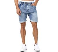 Indicode Hommes Kadin SweatShorts | Pantalon Court de survêtement composé à 82% de Coton Denim Blue XXL