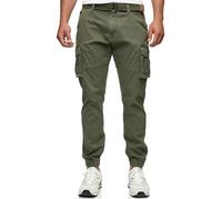 Indicode Hommes Kerr Cargo Pants | Pantalon Cargo 98% Coton avec Ceinture Army XXL