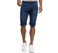 Indicode Hommes Leon Shorts | Pantalon Court composé à 98% de Coton Medium Indigo L