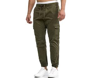Indicode Hommes Levy Cargo Pants | Pantalon Cargo en Coton avec 6 Poches Army M