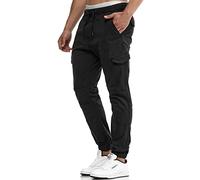 Indicode Hommes Levy Cargo Pants | Pantalon Cargo en Coton avec 6 Poches Black 3XL