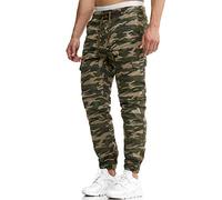 Indicode Hommes Levy Cargo Pants | Pantalon Cargo en Coton avec 6 Poches Dired Camouflage 3XL