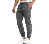 Indicode Hommes Levy Cargo Pants | Pantalon Cargo en Coton avec 6 Poches Iron S