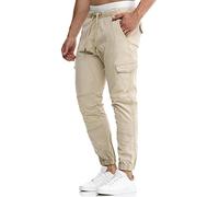 Indicode Hommes Levy Cargo Pants | Pantalon Cargo en Coton avec 6 Poches White Pepper 3XL