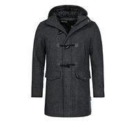 Indicode Hommes Liam Coat | Manteau d'hiver duffle-coat Black Mix M