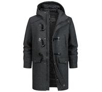 Indicode Hommes Liam Coat | Manteau d'hiver duffle-coat Black Mix S
