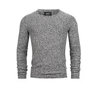 Indicode Hommes Loakim Knit Sweater | Pull tricoté Classique, chiné Charcoal Mix L